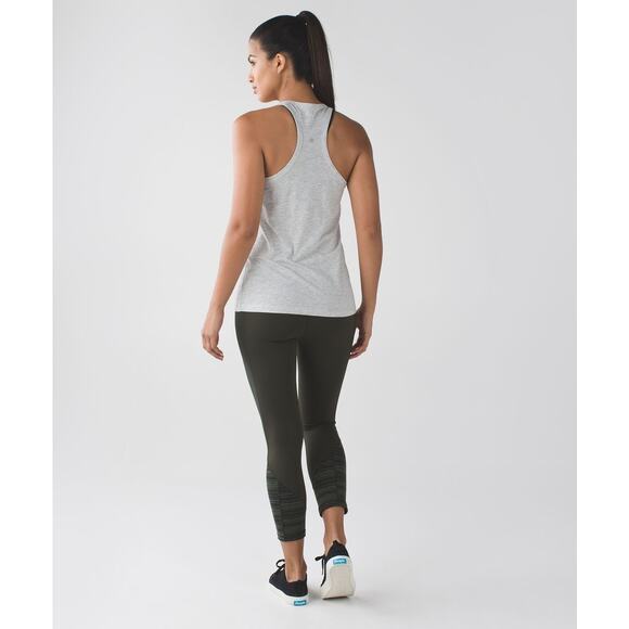 Lululemon Give Me Qi Crop Leggings Green Stripe Size 6 - Picture 4 of 11